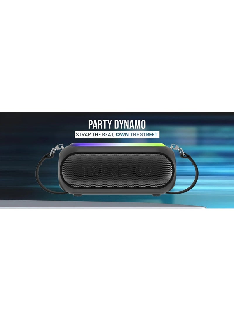 Toreto Party Dynamo Bluetooth Speaker, 50W, 8000mAh Battery, TWS, BT 5.3, Multi-Colour LED, USB/SD Card - Image 3