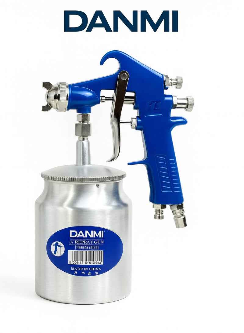 دانمي مسدس رش طلاء هوائي DANMI – موديل 800575 – خزان/علبة طلاء معدني سعة 500 مل – طقم كامل (مسدس + مفتاح متعدد + فرشاة تنظيف + كتيّب) – قبضة مريحة غير قابلة للانزلاق - Image 1