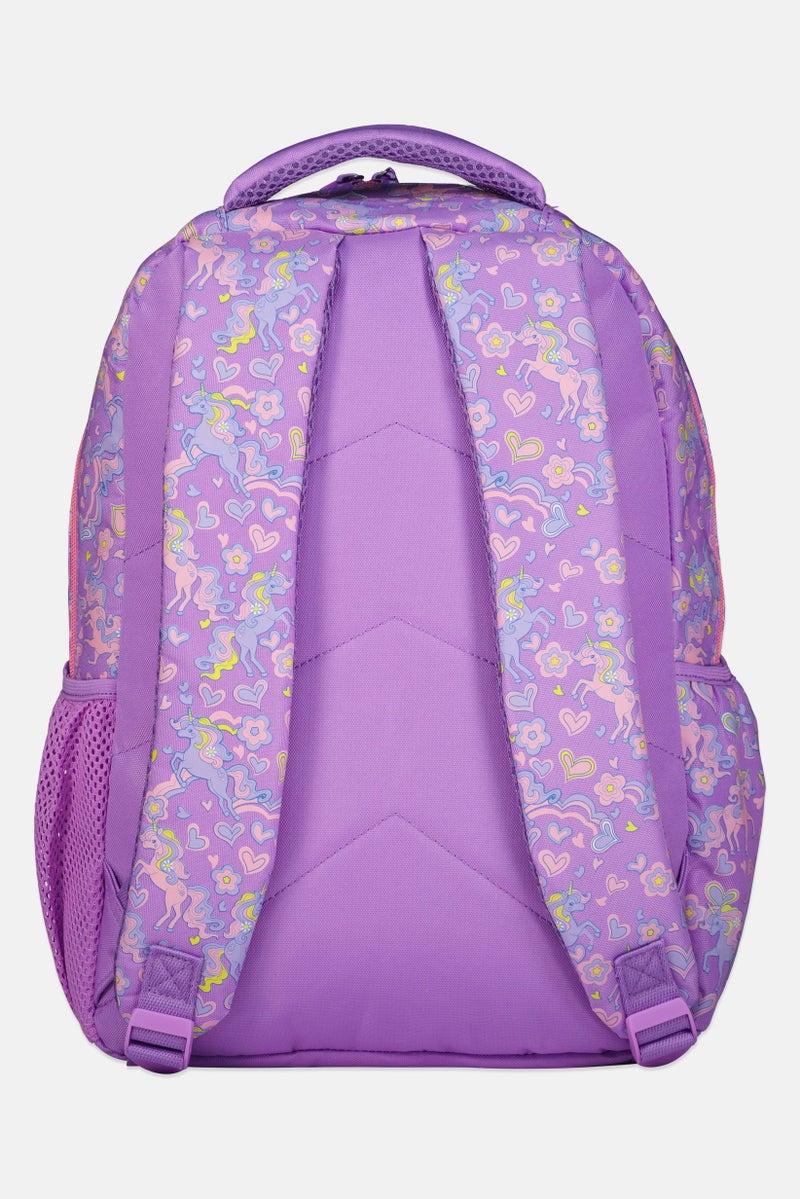 Joe Boxer Kids Girl Allover Print Backpack, Purple - Image 2
