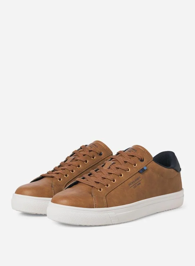 JACK & JONES Jack & Jones Leather Logo Detail Lace Up Sneakers