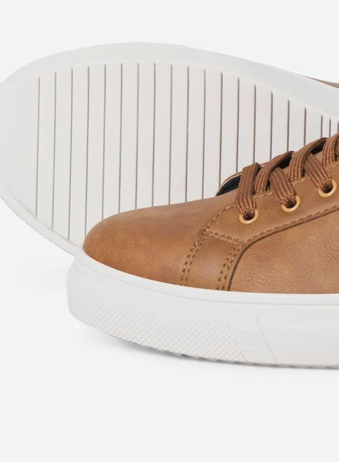 JACK & JONES Jack & Jones Leather Logo Detail Lace Up Sneakers