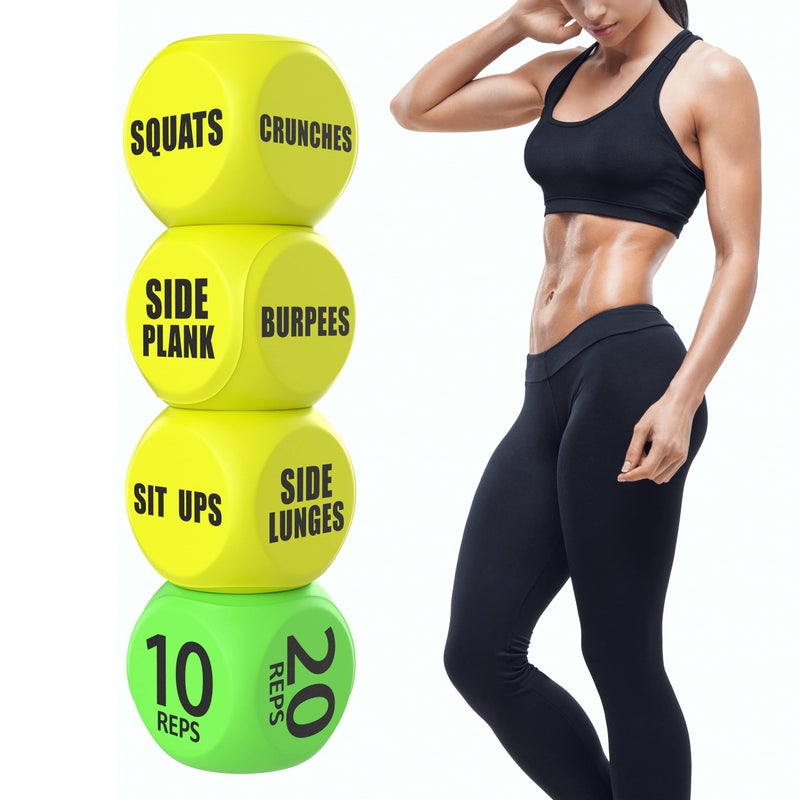 Skywin TidyFriend Exercise Dice â€“ 6 Sided Foam Workout Dice for Teens & Adults, Fun Fitness Equipment for Solo or Group Classes, Home Gym Use â€“ Great Workout Equipment & Gifts for Gym Lovers (Yellow) - Image 1