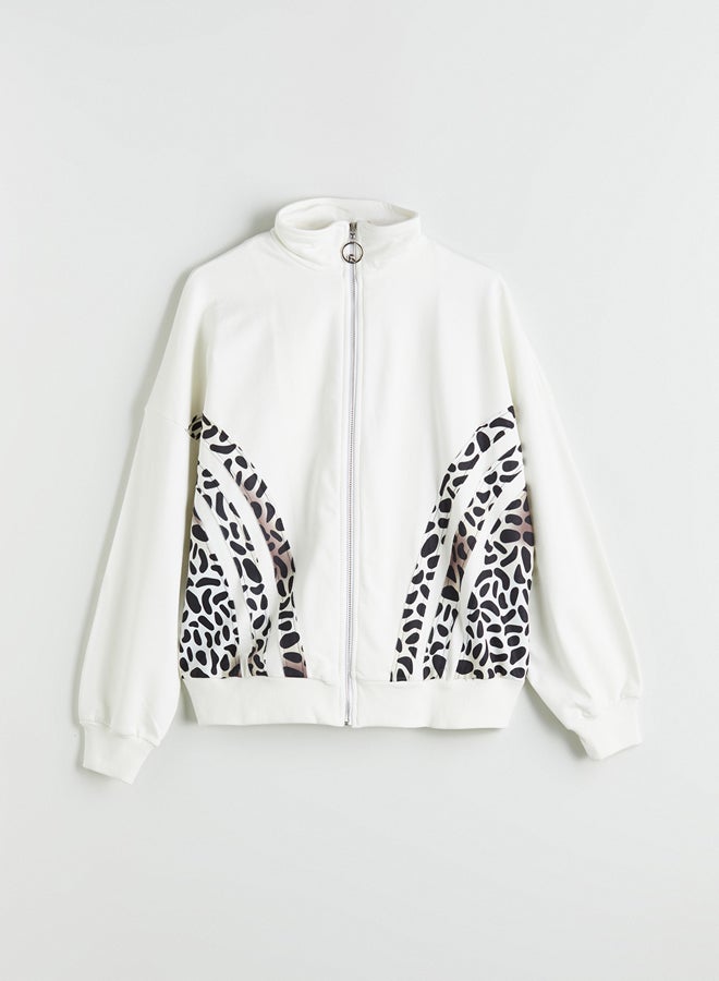 LC WAIKIKI Funnel Neck Leopard Print Women's Zip-Up Sweatshirt - Image 5
