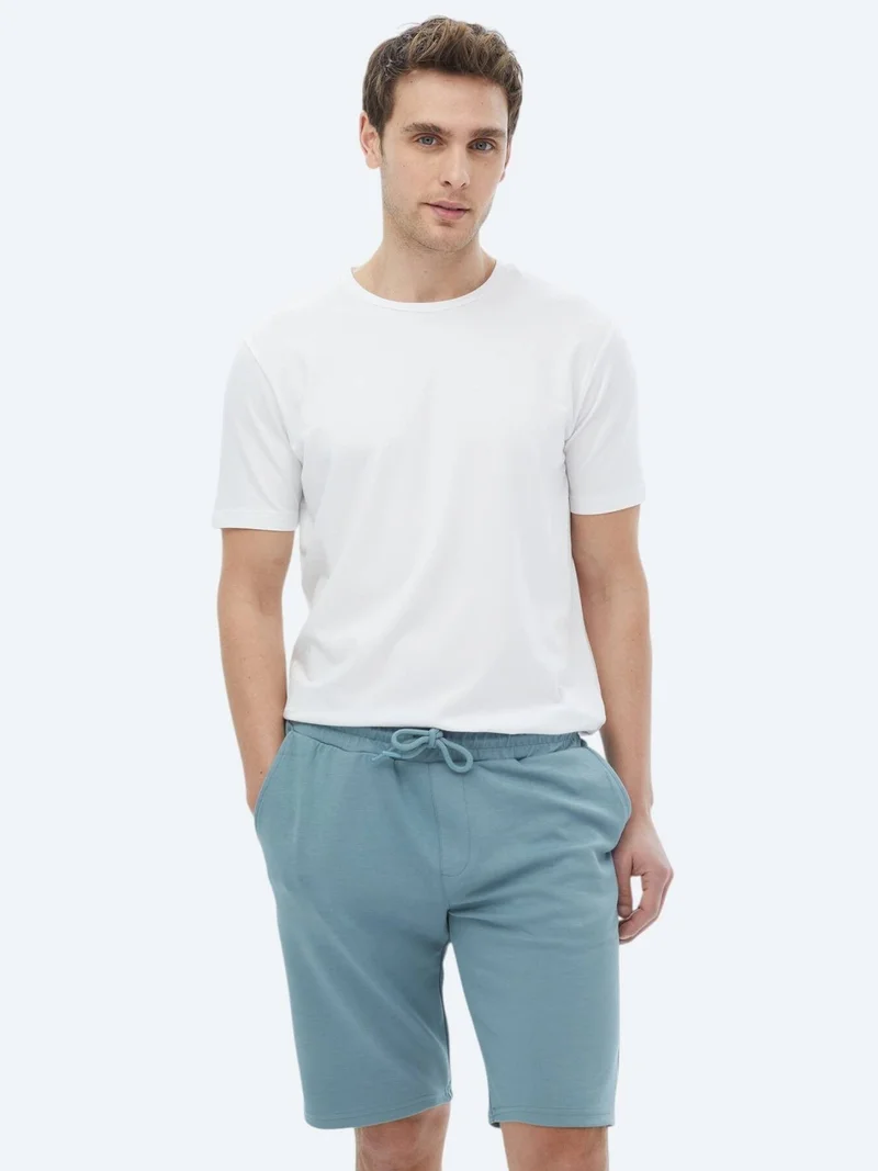 Kip White Crew Neck Cotton Blended T-Shirt