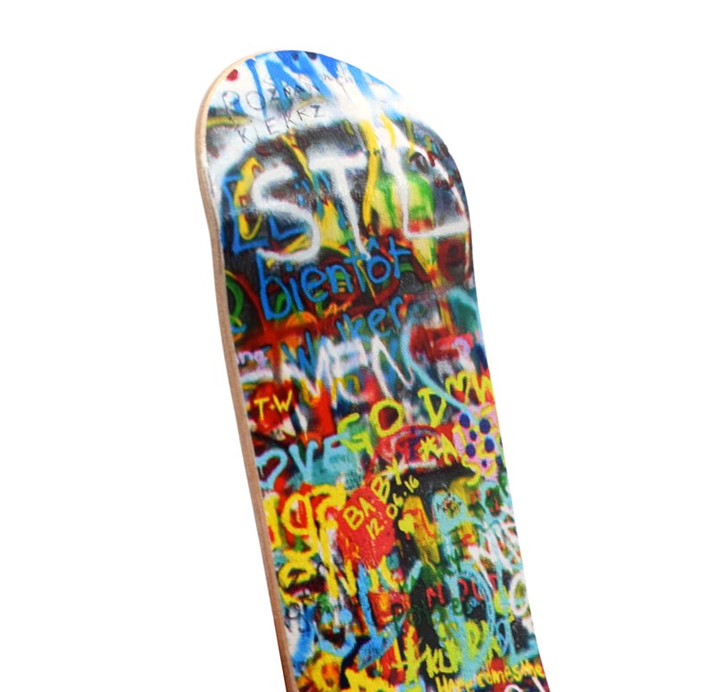 Teak Tuning Premium Fingerboard Graphic Deck, Graffiti Wall - 34mm x 97mm - Heat Transfer Graphics, Pro Shape & Size - Pre-Drilled Holes - Includes Prolific Foam Tape - Teak Tuning - Image 2