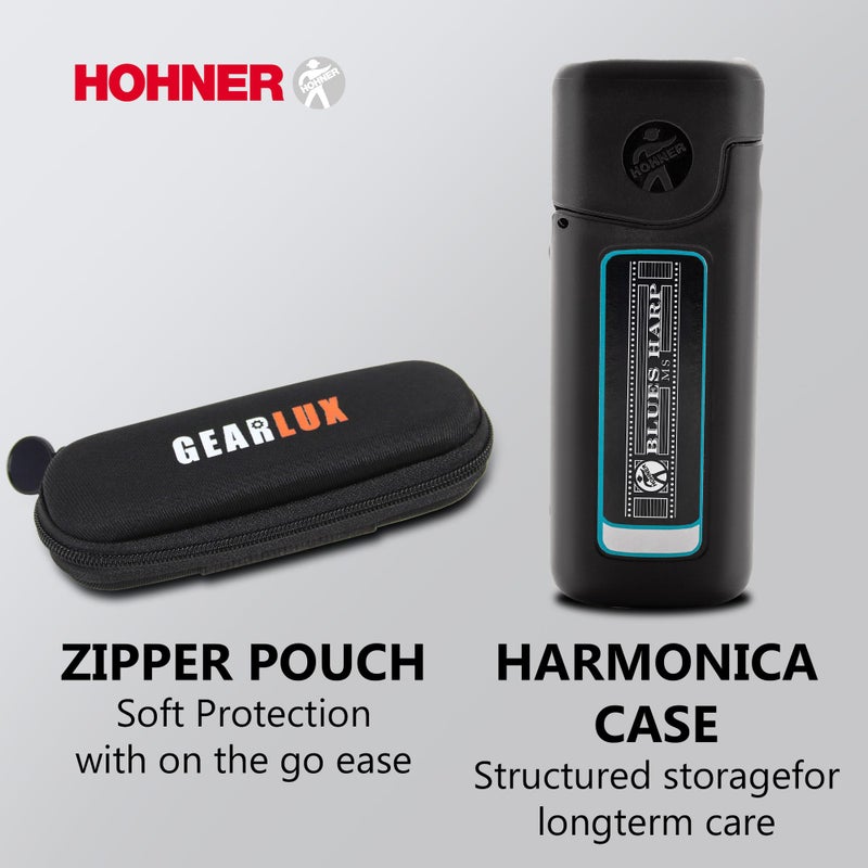 Hohner 532 Blues Harp MS Harmonica - Key of C Bundle with Case, Pouch, Austin Bazaar Online Manual, and Polishing Cloth - Image 4
