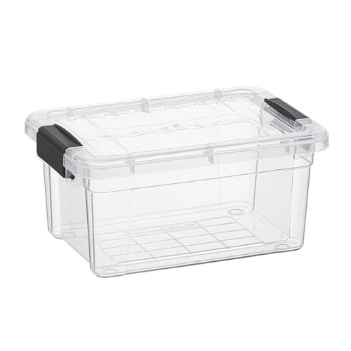 Superio Clear Plastic Storage Bin with Lid, 3.4 Qt, Non-Toxic, BPA Free, Odor Free, Organizer Storage Box, Stackable Plastic Tote for Home, Garage, School, and Office, X-Small - Image 1