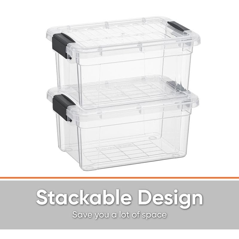 Superio Clear Plastic Storage Bin with Lid, 3.4 Qt, Non-Toxic, BPA Free, Odor Free, Organizer Storage Box, Stackable Plastic Tote for Home, Garage, School, and Office, X-Small - Image 4