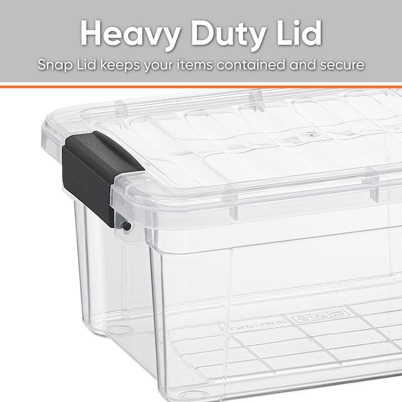 Superio Clear Plastic Storage Bin with Lid, 3.4 Qt, Non-Toxic, BPA Free, Odor Free, Organizer Storage Box, Stackable Plastic Tote for Home, Garage, School, and Office, X-Small - Image 3