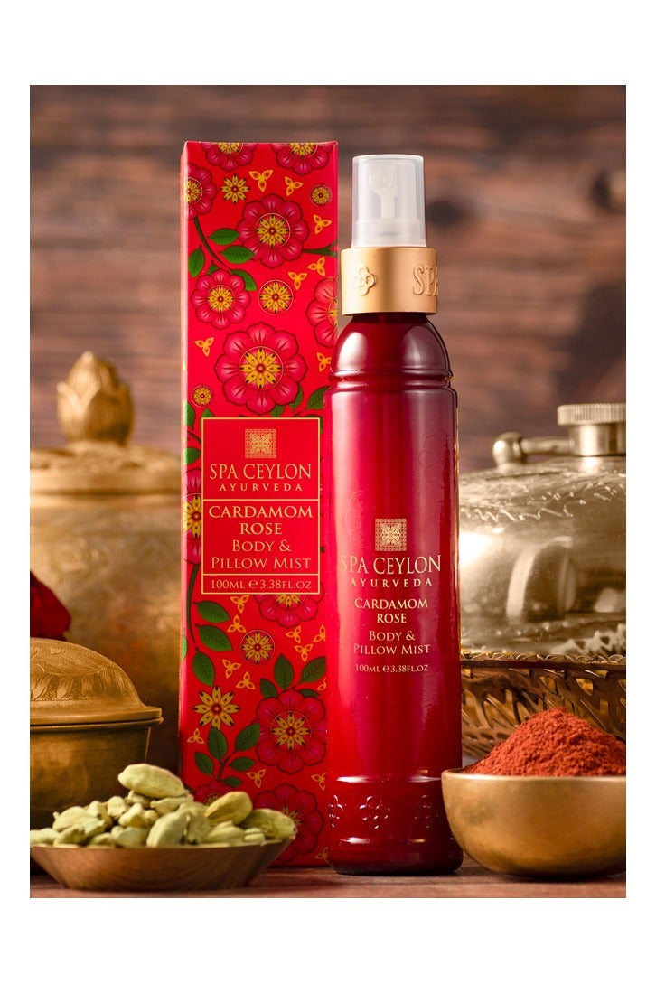 spa ceylon Cardamom Rose Body and Pillow Mist | Refreshing Pillow Spray | Witch Hazel and Himalayan Rose | Non-Oily Fragrance Mist | 100ml - Image 2