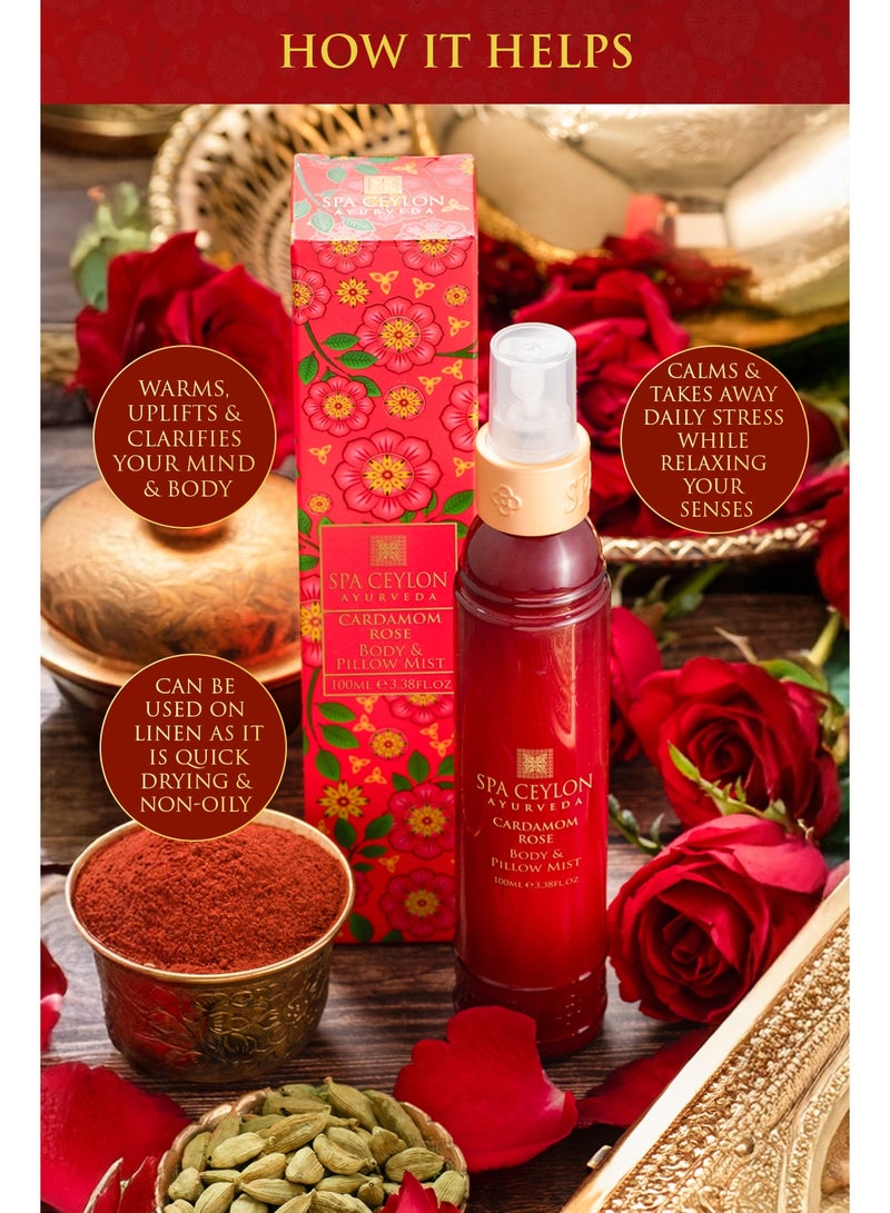 spa ceylon Cardamom Rose Body and Pillow Mist | Refreshing Pillow Spray | Witch Hazel and Himalayan Rose | Non-Oily Fragrance Mist | 100ml - Image 3