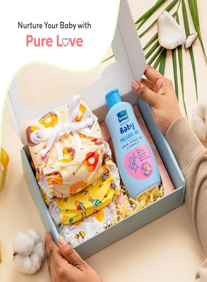 SuperBottoms Pure Love Combo with Baby Massage Oil & SuperBottoms Dry Feel Baby langot l Gentle & Safe l Newborn Combo l Natural l Ideal for Gifting - Large - Image 2