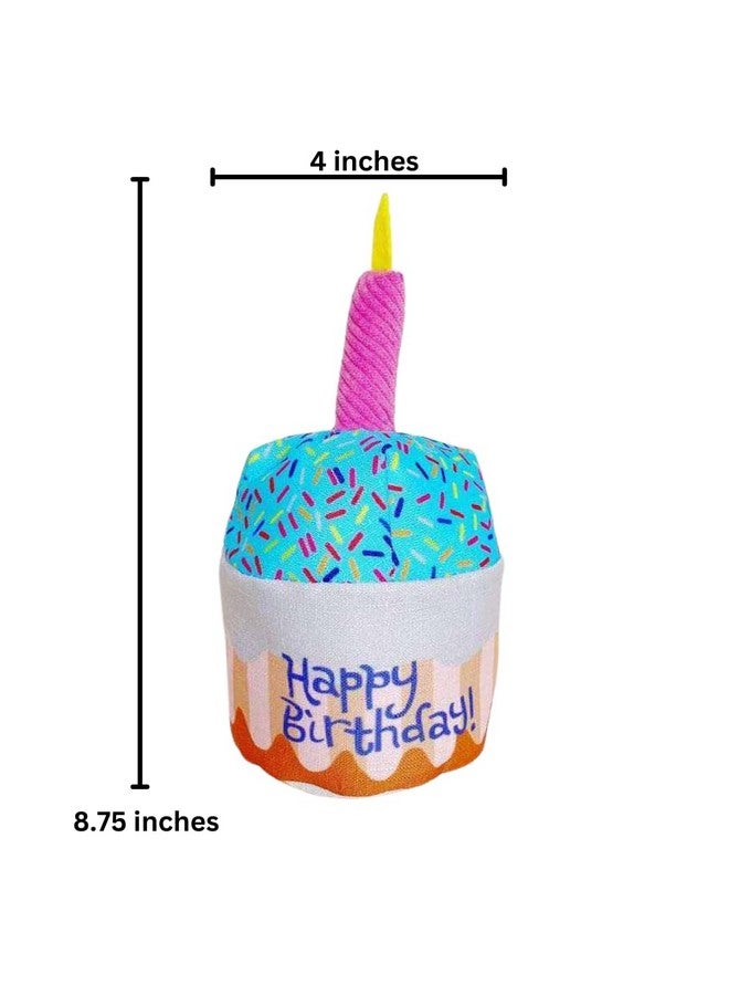 ROYALTY ESSENTIALS Pet Dog Birthday Cake Cupcake Plush Squeaker Toy Dog Cat Supplies Gifts Gift (Birthday Cake) - Image 2