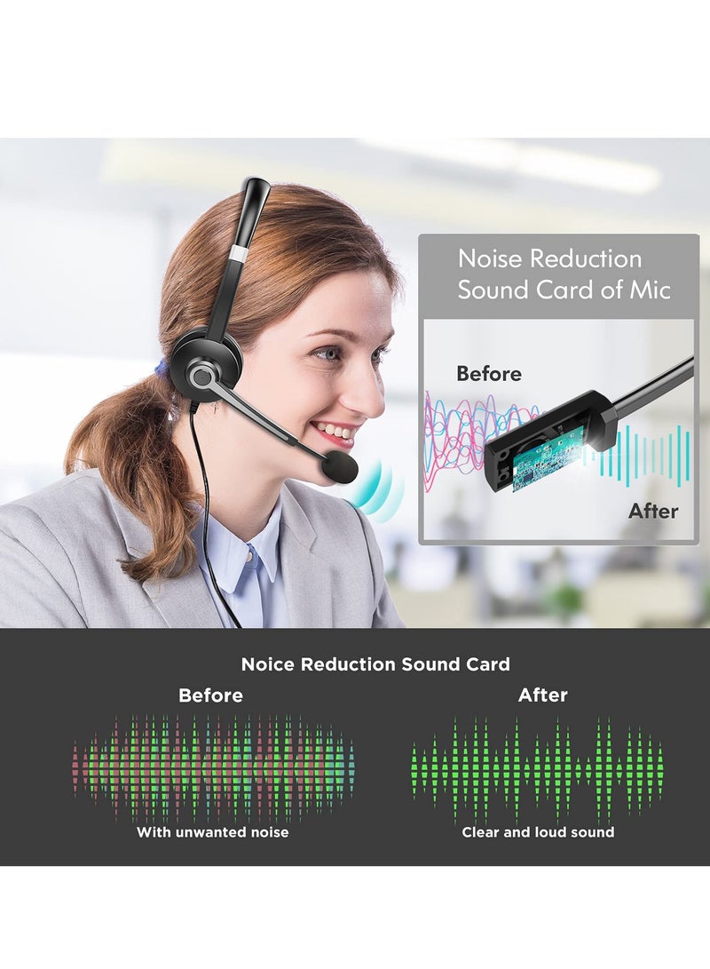 KASTWAVE USB Computer Headset with Mic, Noise Cancelling, Comfortable Fit - Perfect for Office, Telework, and Zoom - 3.5mm & USB Plug Options - Crystal Clear Chat - In-line Control - Wide Compatibility - Image 2