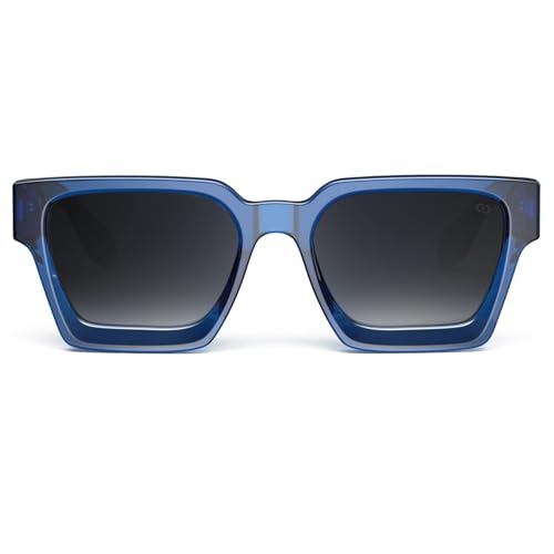 VISOONE Vintage Square Sunglasses for Women Men Reinforced Wire Core Temples Trendy Y2K Rectangle Shades with Gradient UV400 Lens RIVER - Image 3
