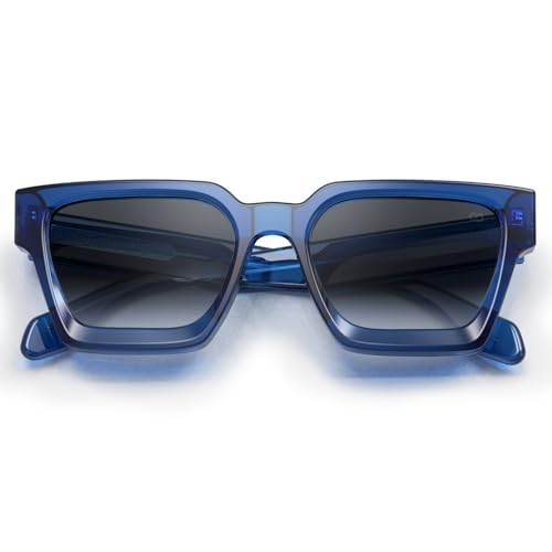 VISOONE Vintage Square Sunglasses for Women Men Reinforced Wire Core Temples Trendy Y2K Rectangle Shades with Gradient UV400 Lens RIVER - Image 5