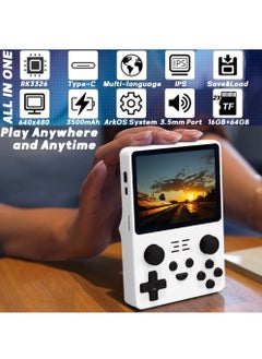 Powkiddy RGB20S Handheld Game Console with Retro Open Source System, Preloaded 15000+ Games, RK3326 3.5-Inch 4:3 IPS Screen for Children's Gifts (White)  - Image 4