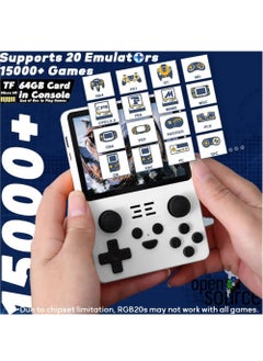 Powkiddy RGB20S Handheld Game Console with Retro Open Source System, Preloaded 15000+ Games, RK3326 3.5-Inch 4:3 IPS Screen for Children's Gifts (White)  - Image 2