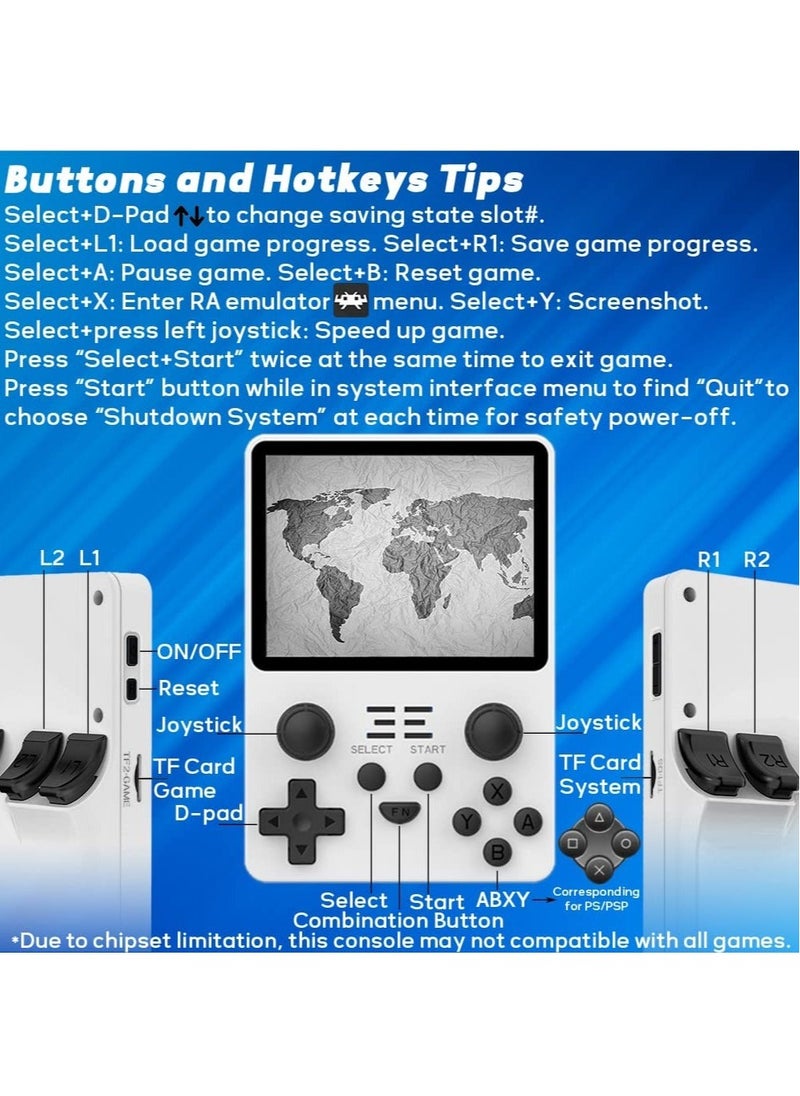 Powkiddy - RGB20S Handheld Game Console with Retro Open Source System, Preloaded 15000+ Games, RK3326 3.5-Inch 4:3 IPS Screen for Children's Gifts (White) - Image 1