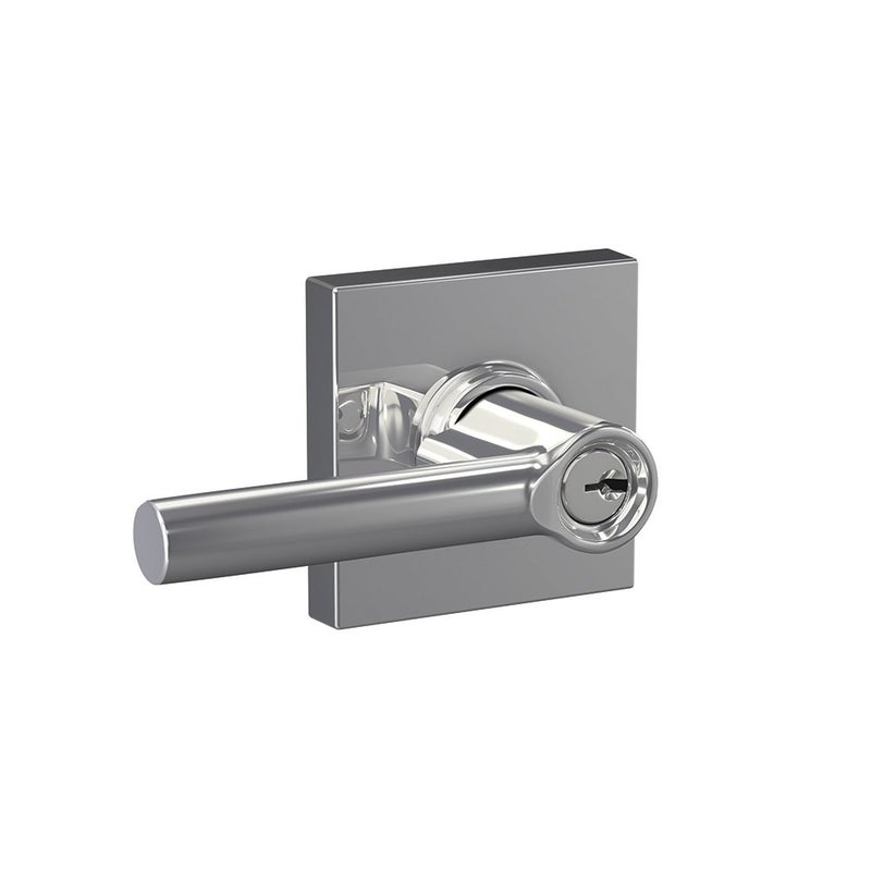 SCHLAGE F51A BRW 625 COL Broadway Lever with Collins Trim Keyed Entry Lock Bright Chrome - Image 2