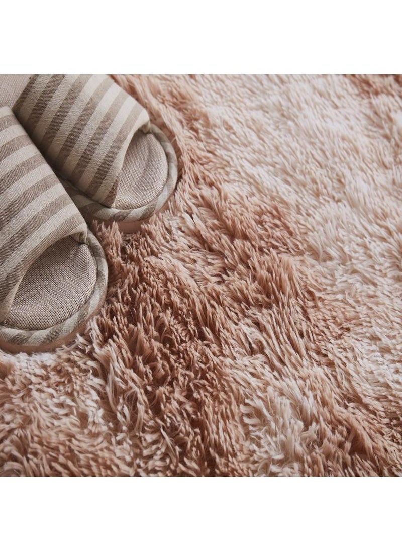 Bluejw 1-Piece Bedroom Carpet Oval Brown 160 CM  - Image 4