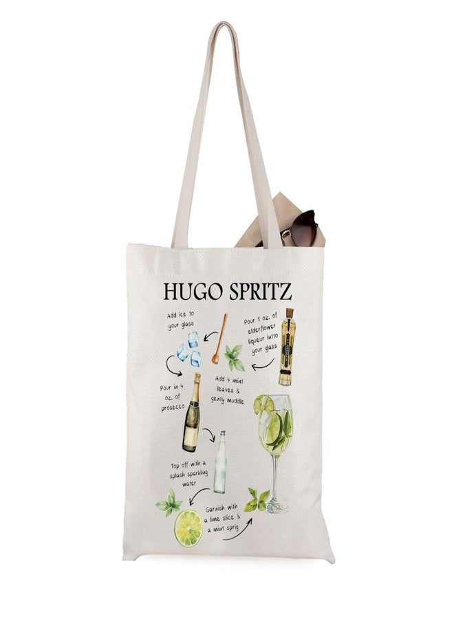 WCGXKO Hugo Spritz Tote Bag - Gift for Cocktail Lovers - Beige - 14.6"L x 12.6"W 0.3"H - Image 1