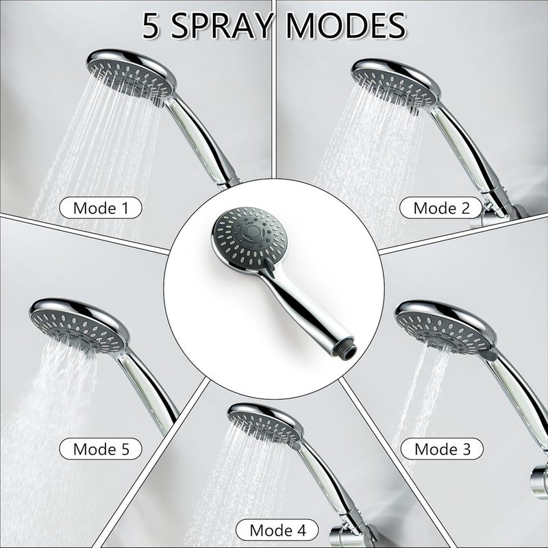 BEIYI Chrome Tub Spout with Diverter, 5 Settings All Metal Bathtub Faucet with Spraye High Pressure Bath Tub Spout Faucet Set - Image 5
