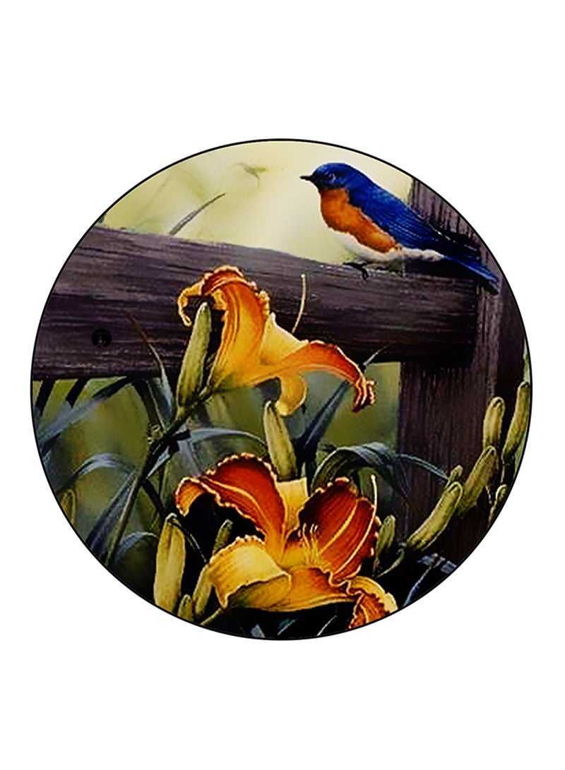 RKN Flowers Printed Large Round Pin Badge Multicolour - Image 2