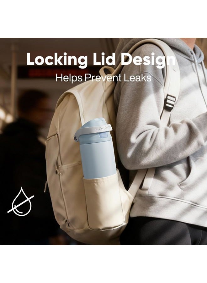 ENCOOL Leakproof Insulated Water Bottle with Straw Dual-Sip Water Bottle Bag-Safe Design for Work, Commute & Gym – Keeps Drinks Cold All Day, 32 oz, Purple Cabbage - Image 4