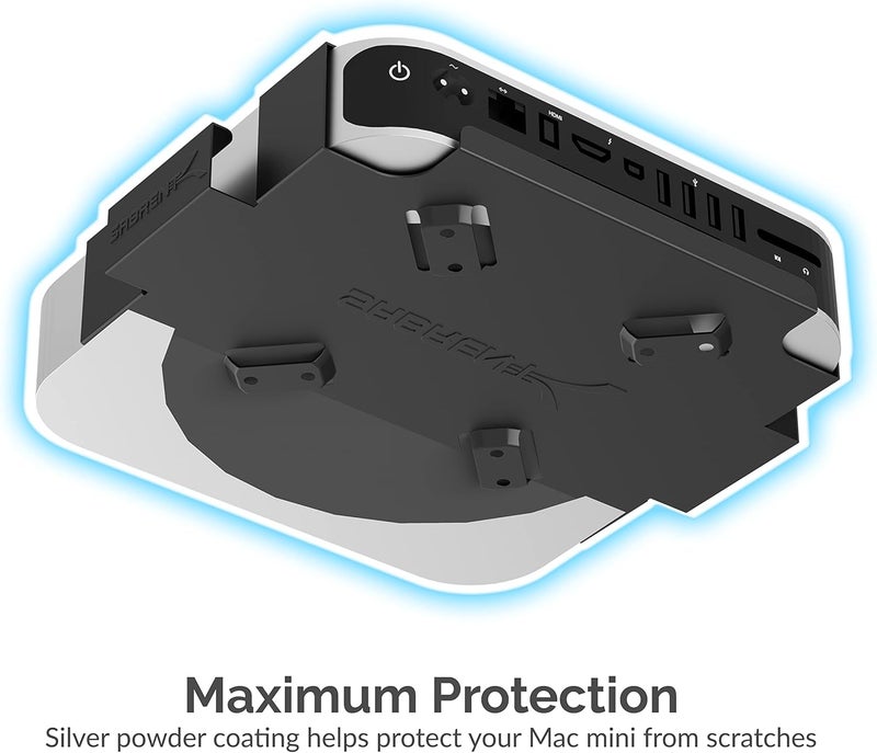 SABRENT Mac Mini VESA MountWall MountUnder Desk Mount Black BKMABM Pack of 4 - Image 4