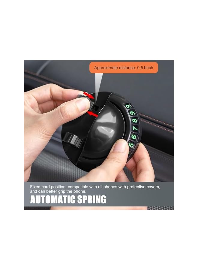 S-TOP 360°Rotating Car Phone Holder Mount 2025 Updated, Dashboard Cell Phone Holder, Navigation Holder with Luminous Parking Number Plate, Washable Ultra-Stable Chassis Bracket, Universal for Cars (Black) - Image 2