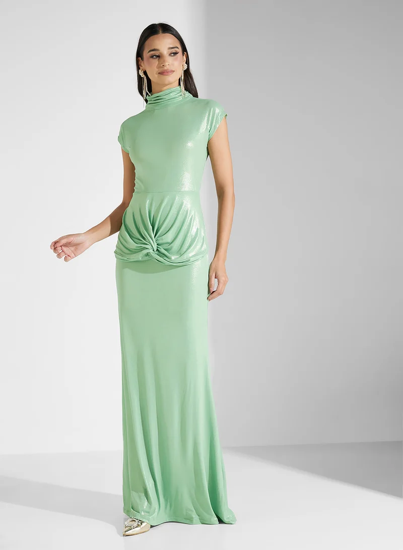 Golden Apple Mint Sequin Gown Dress