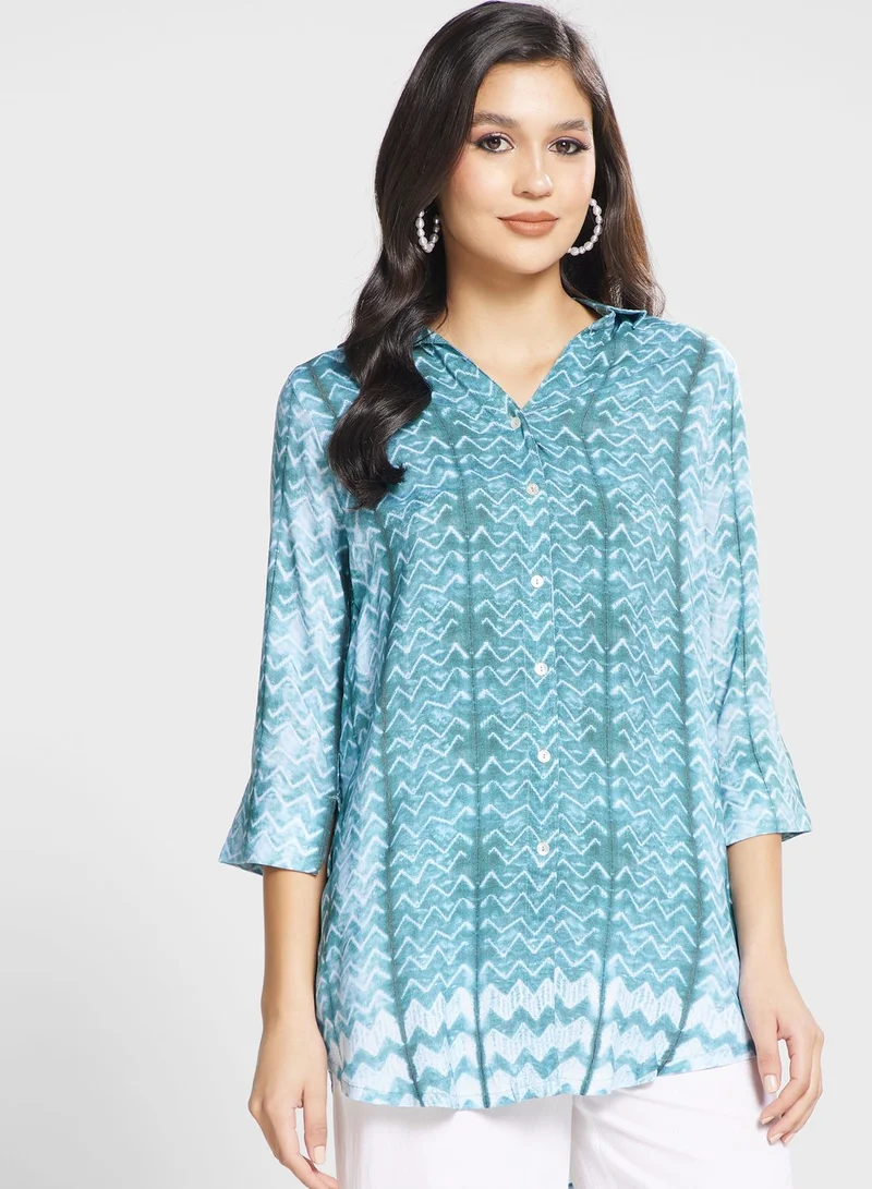 Biba Button Down Printed Shirt