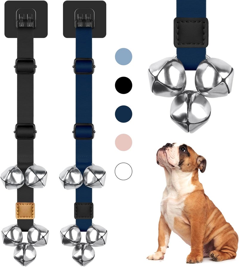 Blue Tree 2 Pack Dog Bells to Go Outside Dog Door Bell Premium Quality Buckle Adjustable Dog Bell Dog Attached to doorknob or Anywhere Near The Door, Length and Height Adjustable - Image 1