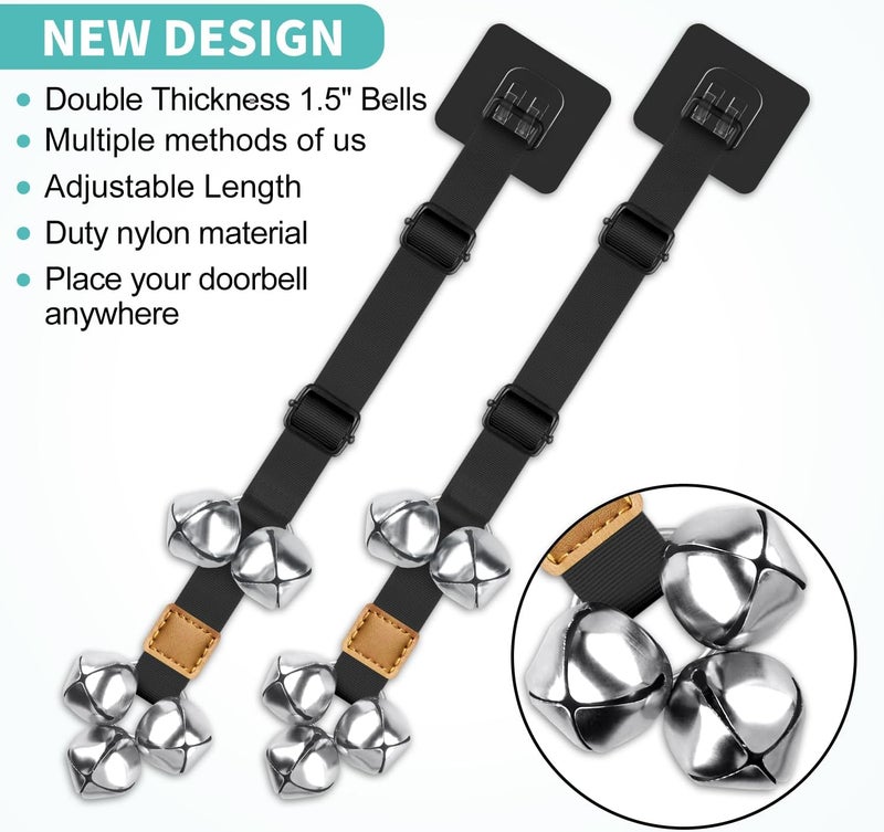 Blue Tree 2 Pack Dog Bells to Go Outside Dog Door Bell Premium Quality Buckle Adjustable Dog Bell Dog Attached to doorknob or Anywhere Near The Door, Length and Height Adjustable - Image 5