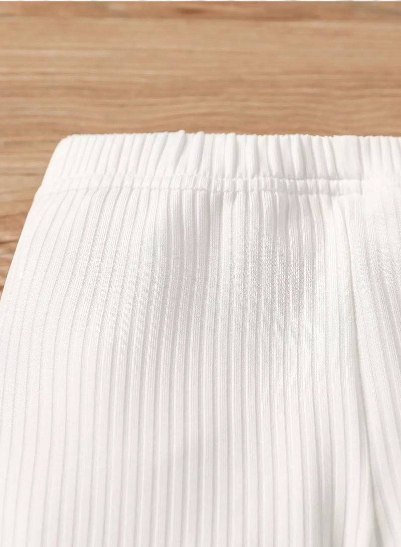 Baby Contrast Mesh Hem Flare Leg Pants  - Image 3