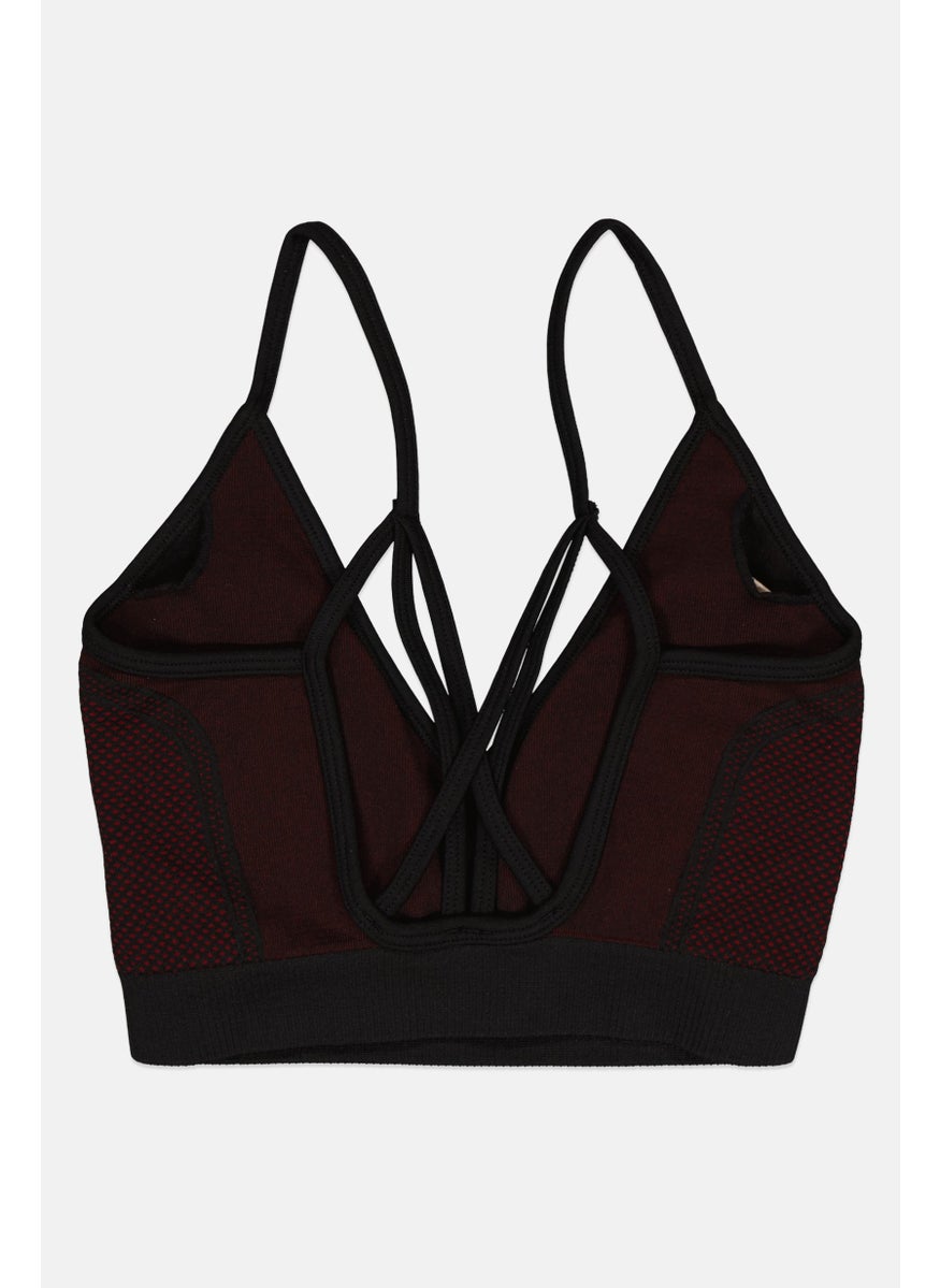 The Giving Movement Women Textured Padded Contrast Sweet Heart Bra, Multicolor  - Image 2