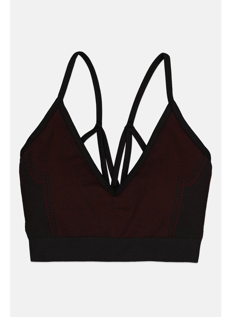 The Giving Movement Women Textured Padded Contrast Sweet Heart Bra, Multicolor  - Image 1