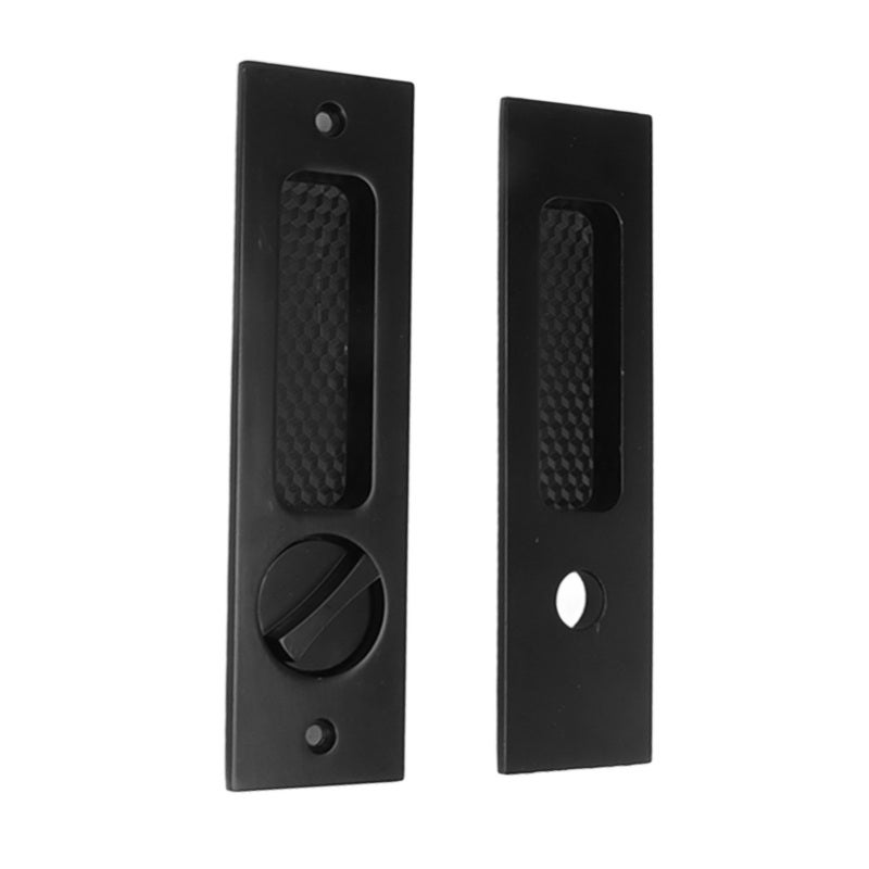 Pocket Door Mortise Lock: Black Zinc Alloy, Double Sided Switch, Easy To Install - Concealed Recessed Handle for Bedroom, Kitchen, Garage, Shed Doors - Image 3