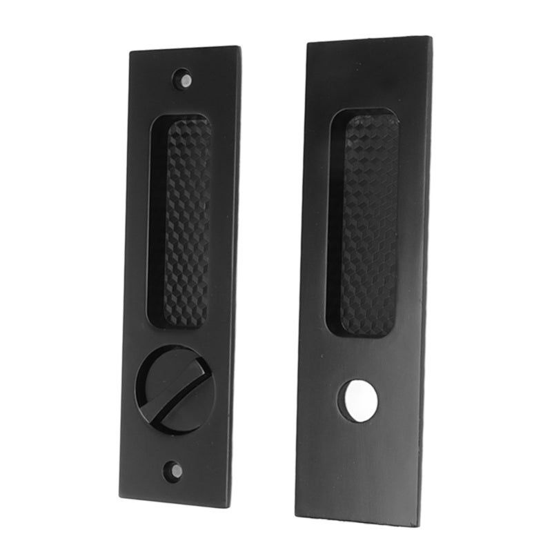 Pocket Door Mortise Lock: Black Zinc Alloy, Double Sided Switch, Easy To Install - Concealed Recessed Handle for Bedroom, Kitchen, Garage, Shed Doors - Image 2