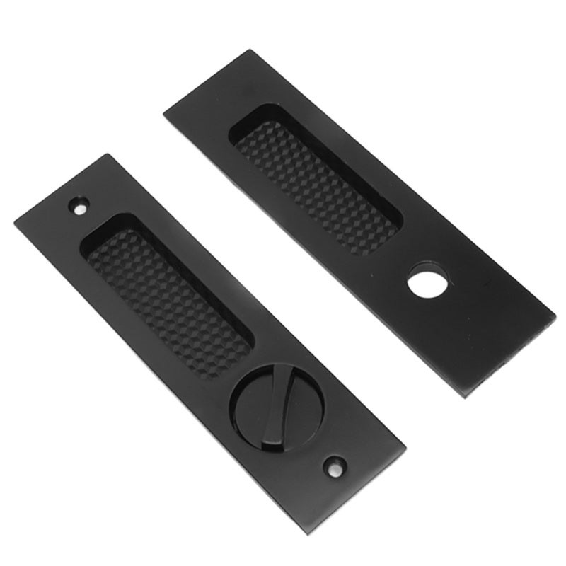 Pocket Door Mortise Lock: Black Zinc Alloy, Double Sided Switch, Easy To Install - Concealed Recessed Handle for Bedroom, Kitchen, Garage, Shed Doors - Image 5