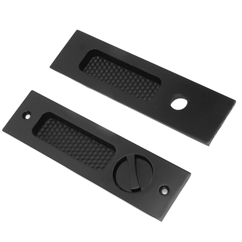 Pocket Door Mortise Lock: Black Zinc Alloy, Double Sided Switch, Easy To Install - Concealed Recessed Handle for Bedroom, Kitchen, Garage, Shed Doors - Image 4