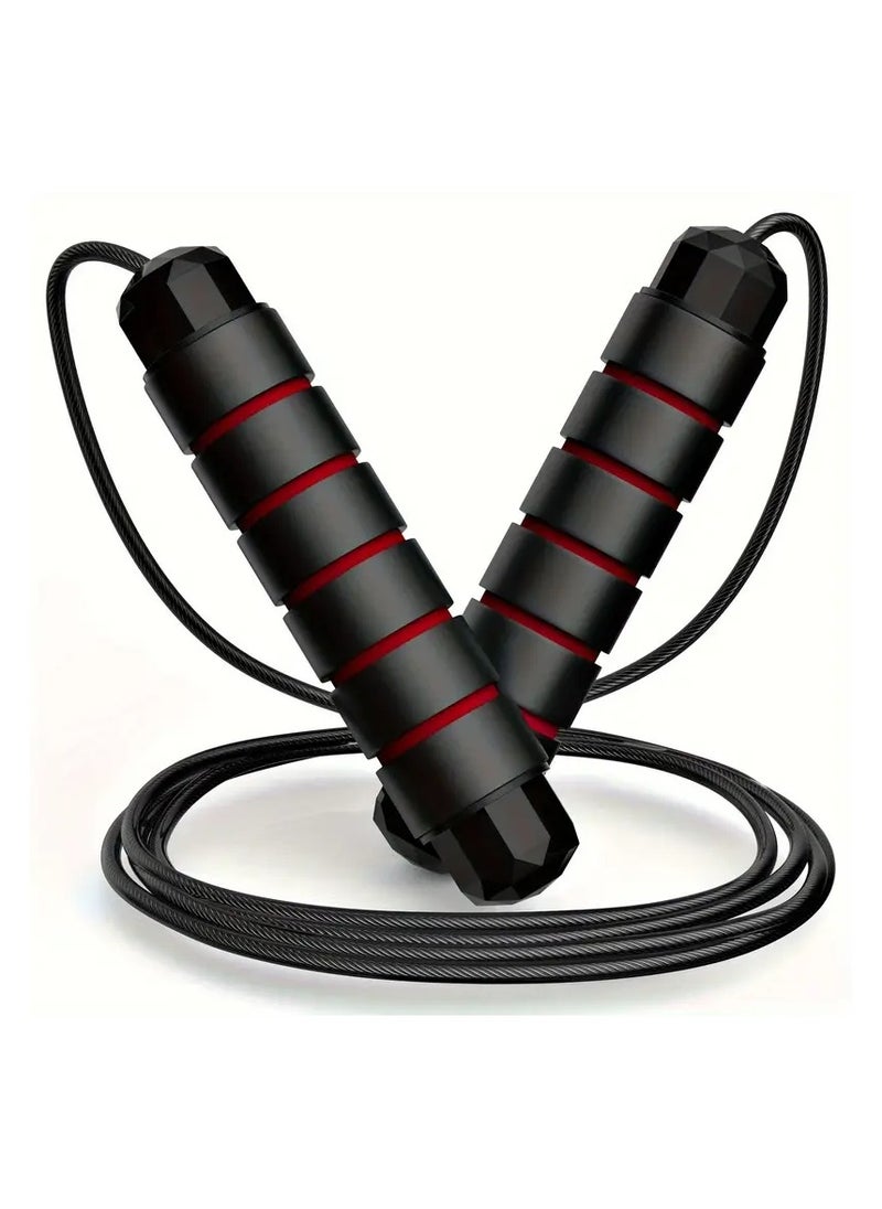 Goolsky Adjustable steel skipping rope with foam handle, fitness steel wire skipping rope, suitable for adults for home fitness and outdoor sports  - Image 1