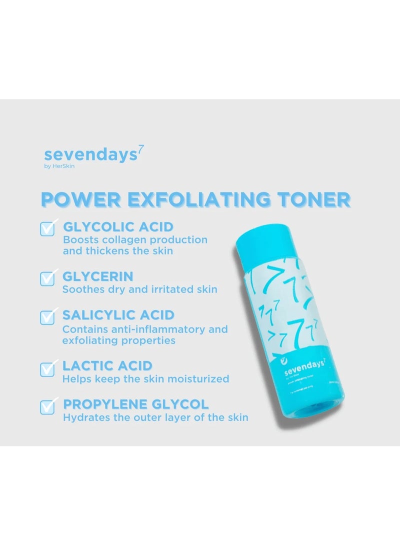 Her Skin Sevendays7 Skin Care Beauty Set for Women, Power Exfoliating Facial Care Kit with 2 Pcs Facial Soap, Toner, Night Cream and Sunscreen, Complete Daily Cleansing and Skin Care Routine - Image 5