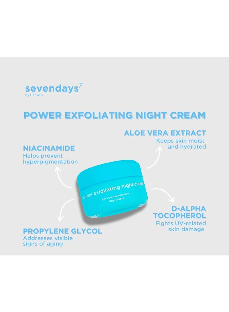 Her Skin Sevendays7 Skin Care Beauty Set for Women, Power Exfoliating Facial Care Kit with 2 Pcs Facial Soap, Toner, Night Cream and Sunscreen, Complete Daily Cleansing and Skin Care Routine - Image 3