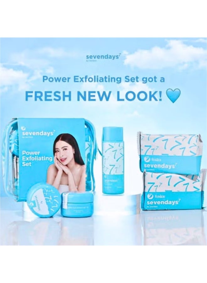 Her Skin Sevendays7 Skin Care Beauty Set for Women, Power Exfoliating Facial Care Kit with 2 Pcs Facial Soap, Toner, Night Cream and Sunscreen, Complete Daily Cleansing and Skin Care Routine - Image 1