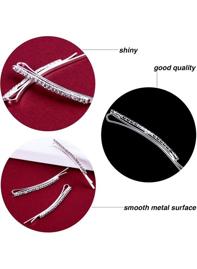 TecUnite 16 Pieces Rhinestone Bobby Pin Metal Hair Clips Clear Crystal Hair Pin Decorations for Lady Women Girls (White) - Image 3