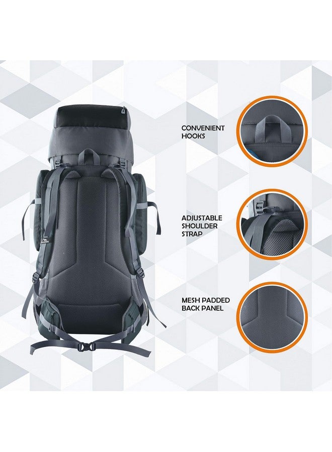 Trawoc حقيبة ظهر ترافوك فورتكس 60 لتر للسفر والمشي لمسافات طويلة للرجال والنساء، ضمان 3 سنوات، سوداء، HK004 - Image 3