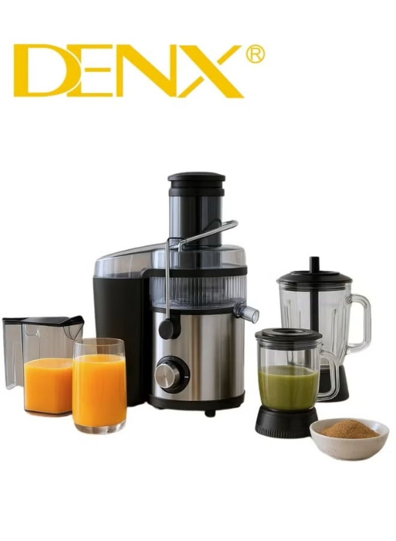 دينكس DX3217 عصارة وخلاط متعدد الوظائف 4 في 1 مع 3 برطمانات زجاجية، ومحرك عالي الطاقة 4000 واط، وإمكانية سحق الثلج، وتحكم في درجة الحرارة - مثالي للخلط الصحي والسريع - Image 2