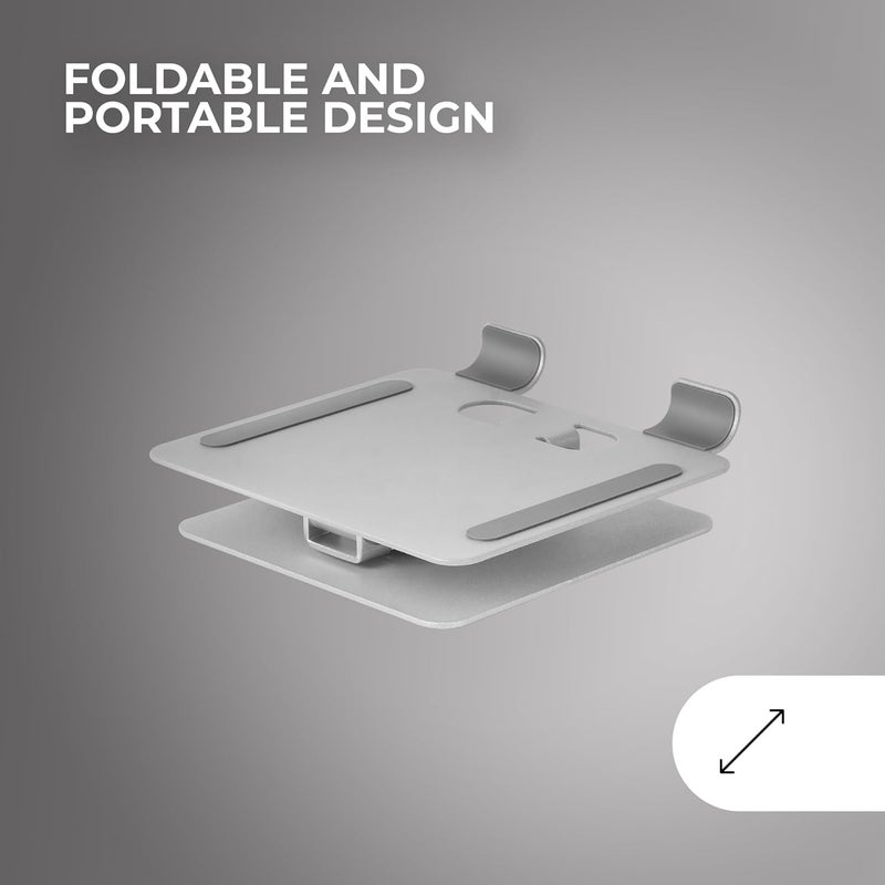 MARS GAMING MA-RST, Tablet and Convertible Stand 2in1 up to 13", Rotatable 360° + Height and Angle Adjustable 180°, Lightweight Steel Foldable Tablet Stand, Anti-slip, Silver Grey - Image 4
